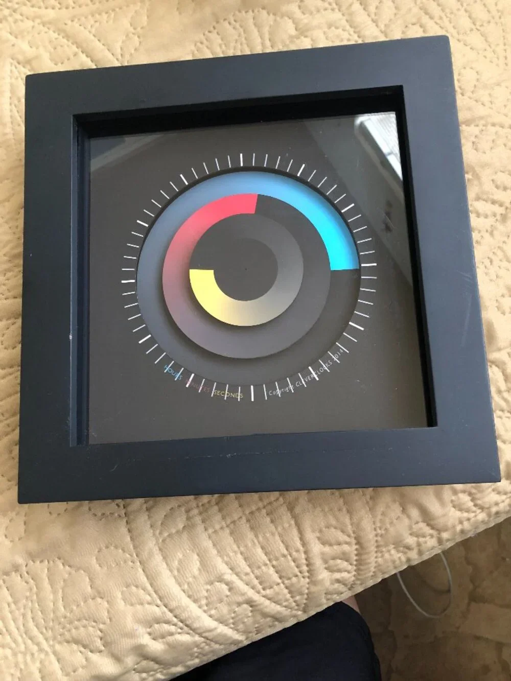 Y2K Vintage Clever Clocks Sonar Multi Medium Post Modern Wall Clock Signed Chalk